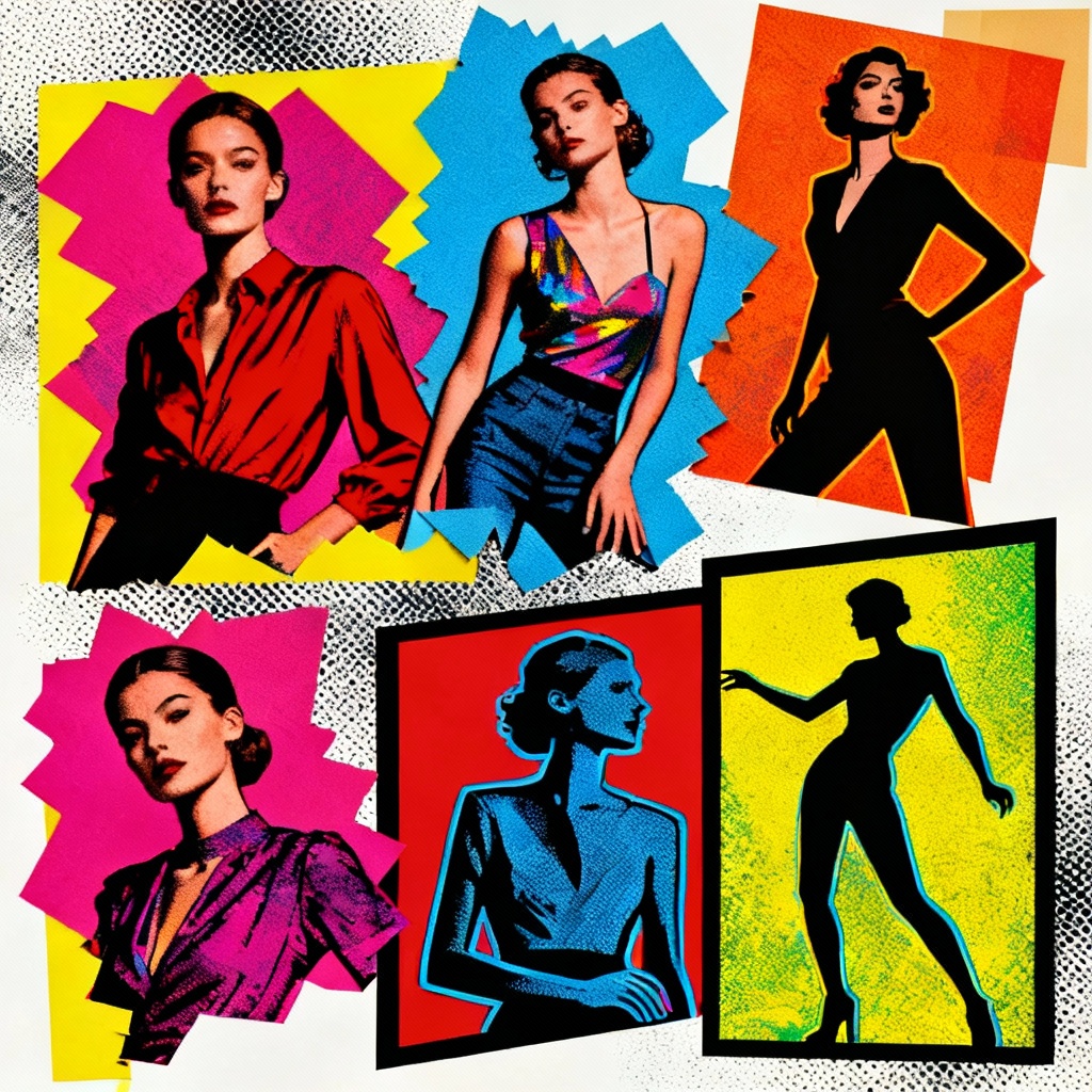 AI fashion collage in pop art style