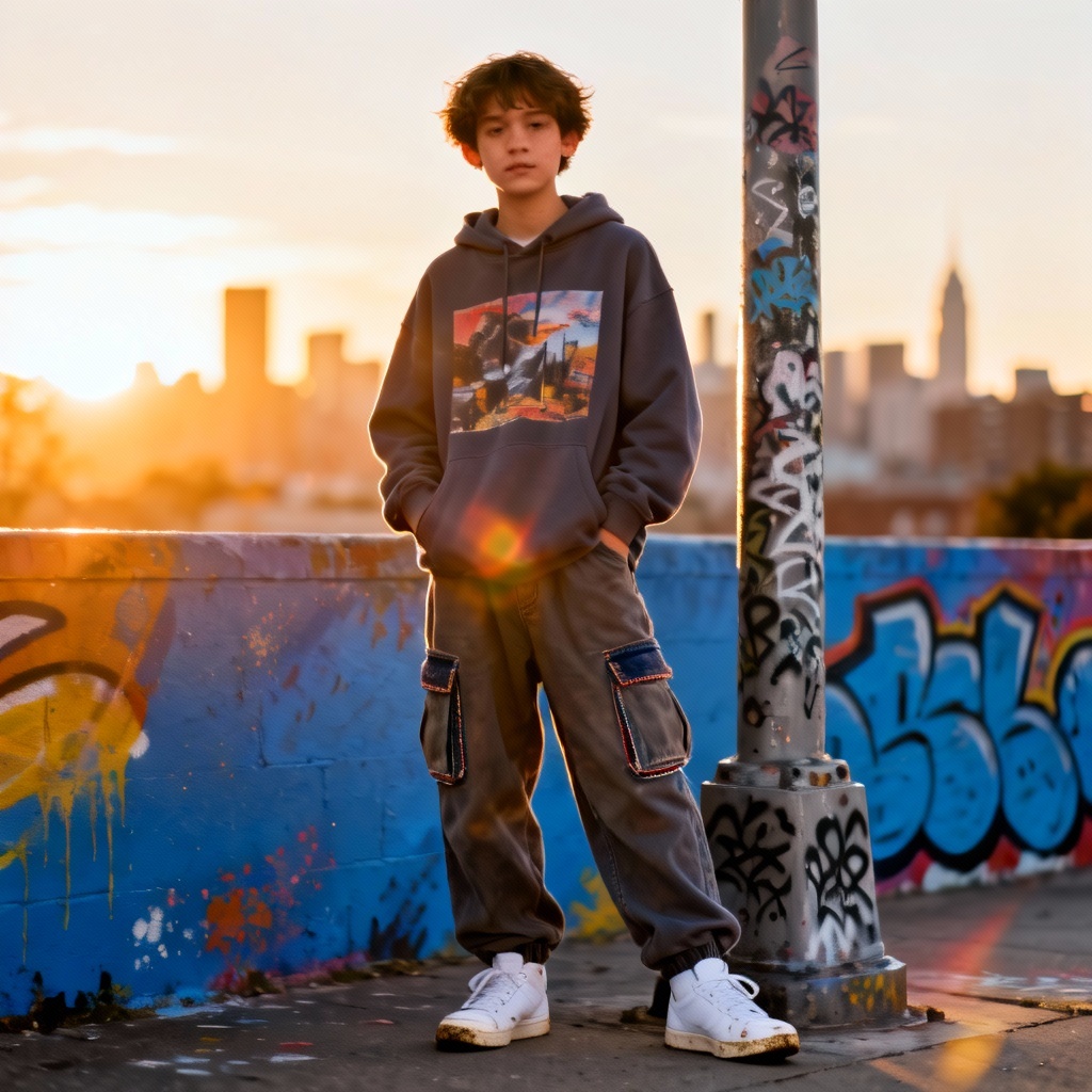AI Urban Teen Streetwear Look