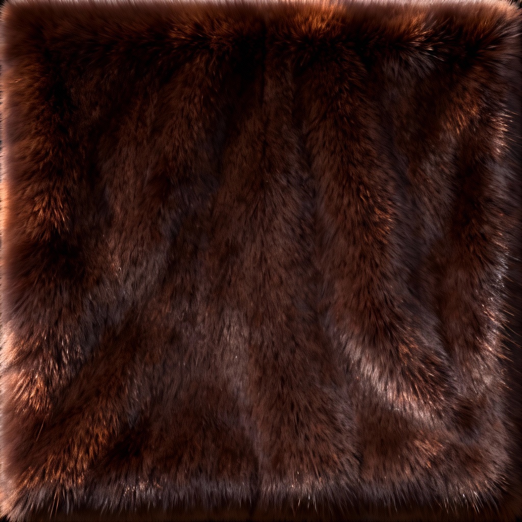 AI seamless short mink brown faux fur texture