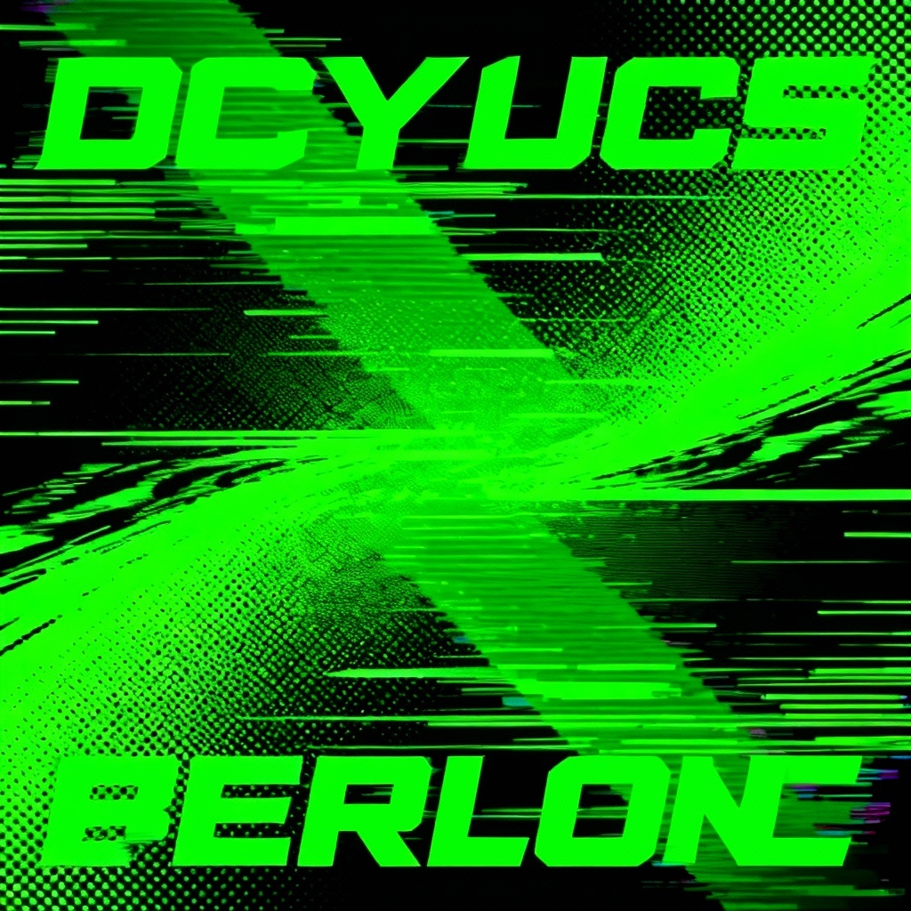 AI glitch poster with toxic green FX