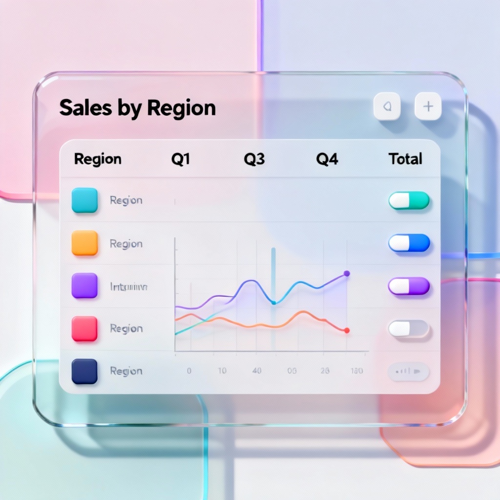 AI Sales Region Performance Table Mockup