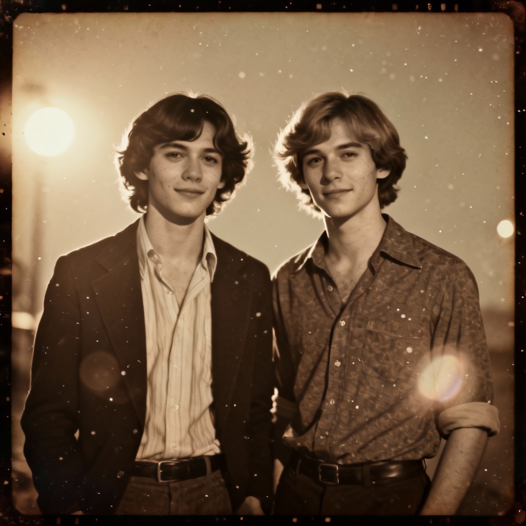 Vintage film style AI face swap