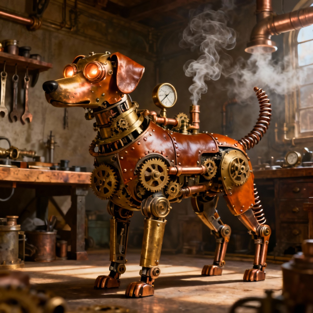 AI Steampunk Robot Dog