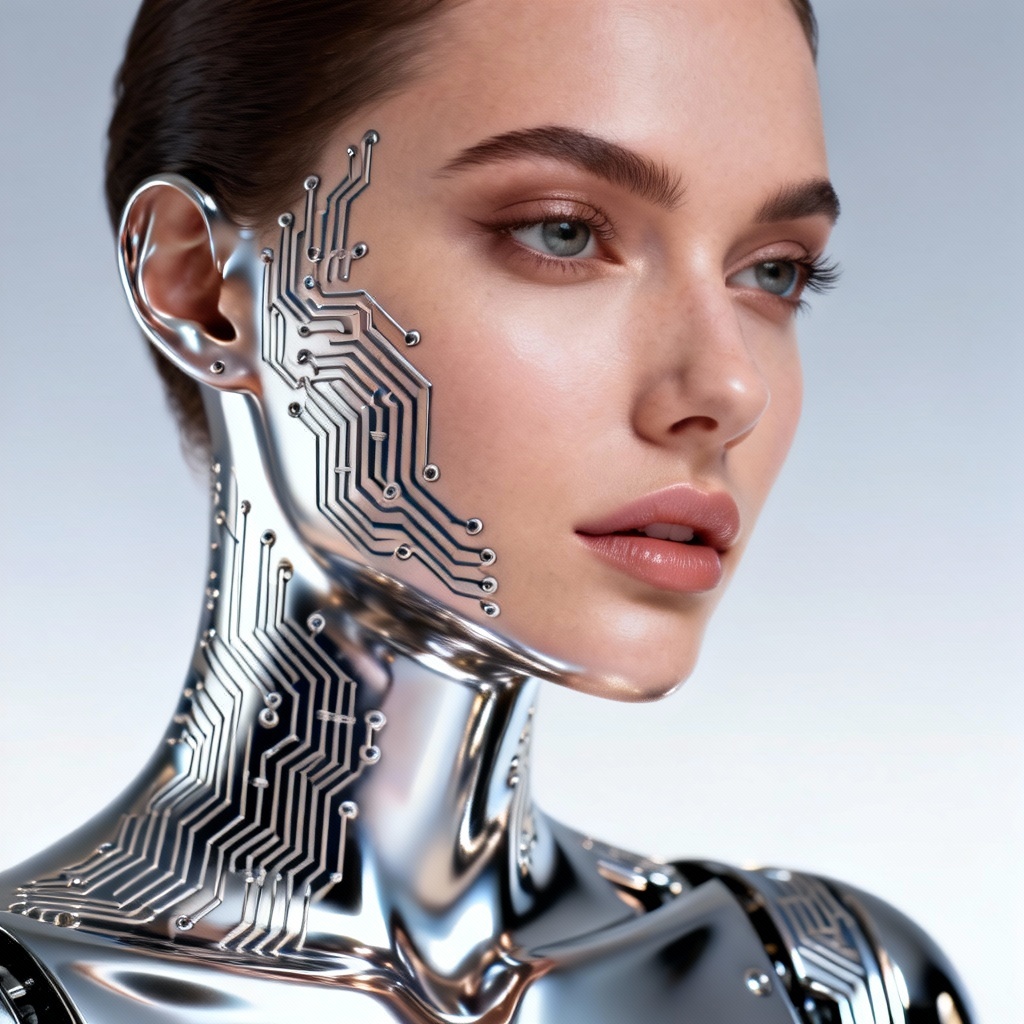 AI chrome android beauty portrait