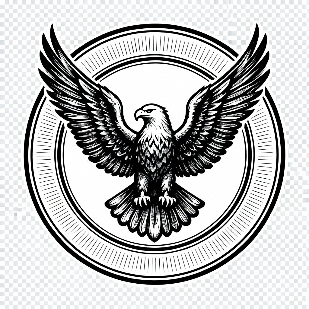 AI vintage eagle emblem for logo