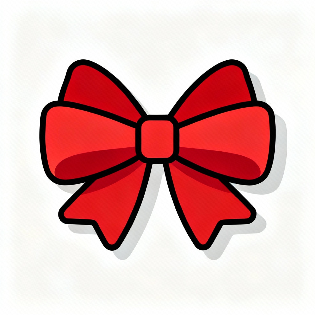 AI minimalist flat vector red bow SVG icon
