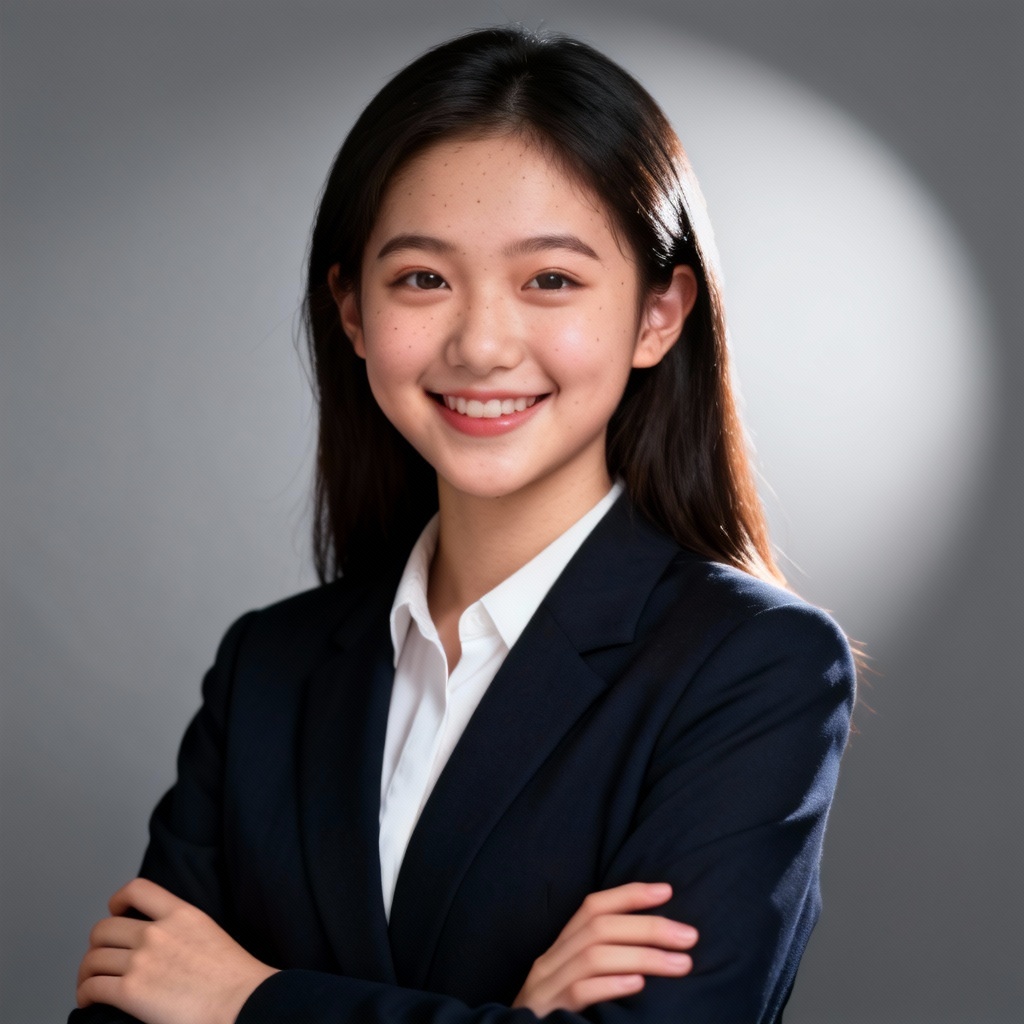 Corporate headshot with natural cute smile