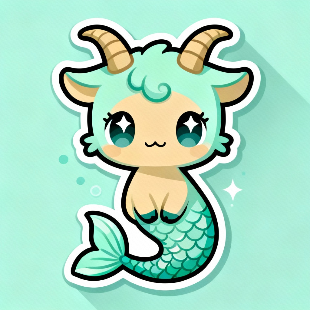 Cute chibi Capricorn mascot character