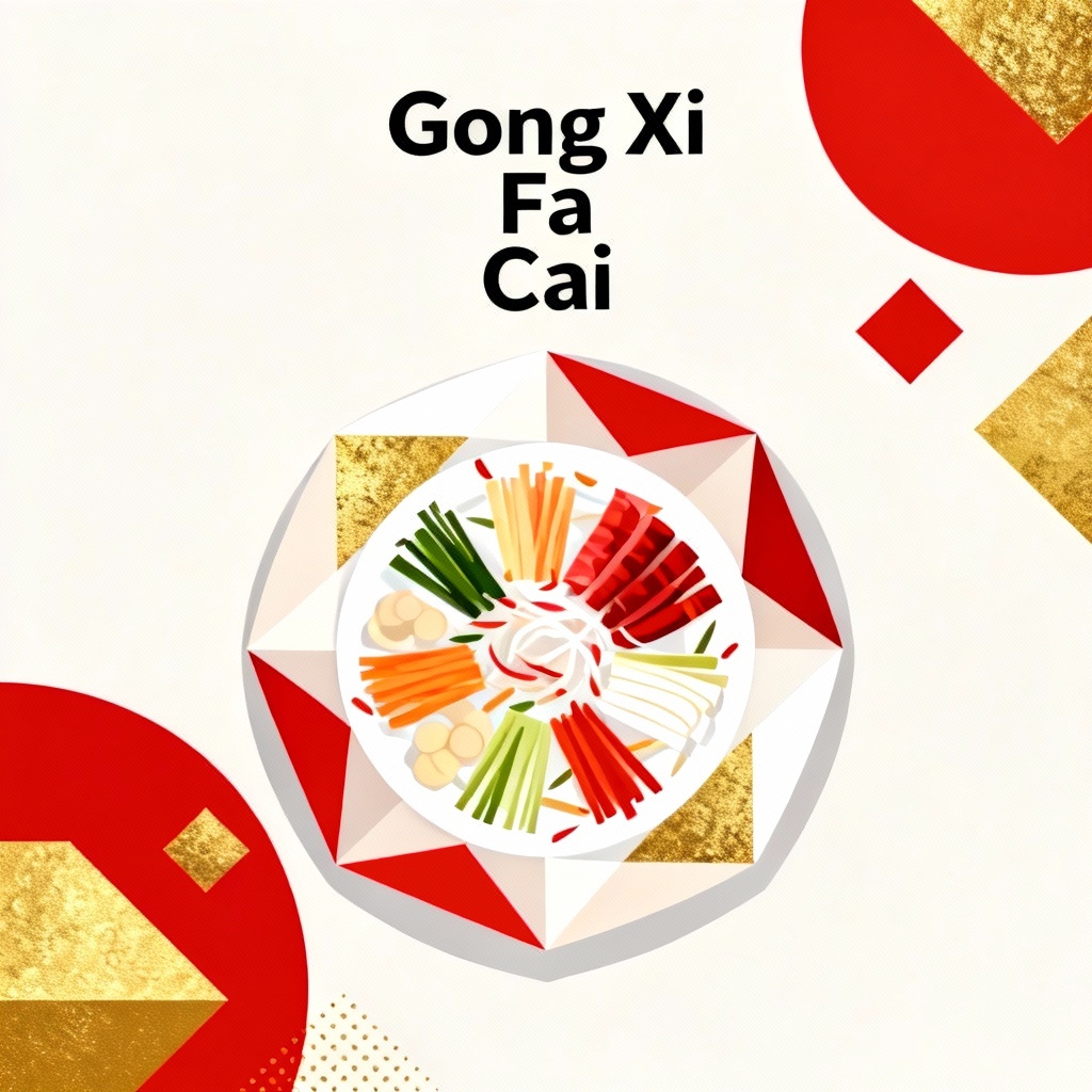 Minimalist vector Lo Hei poster for CNY event