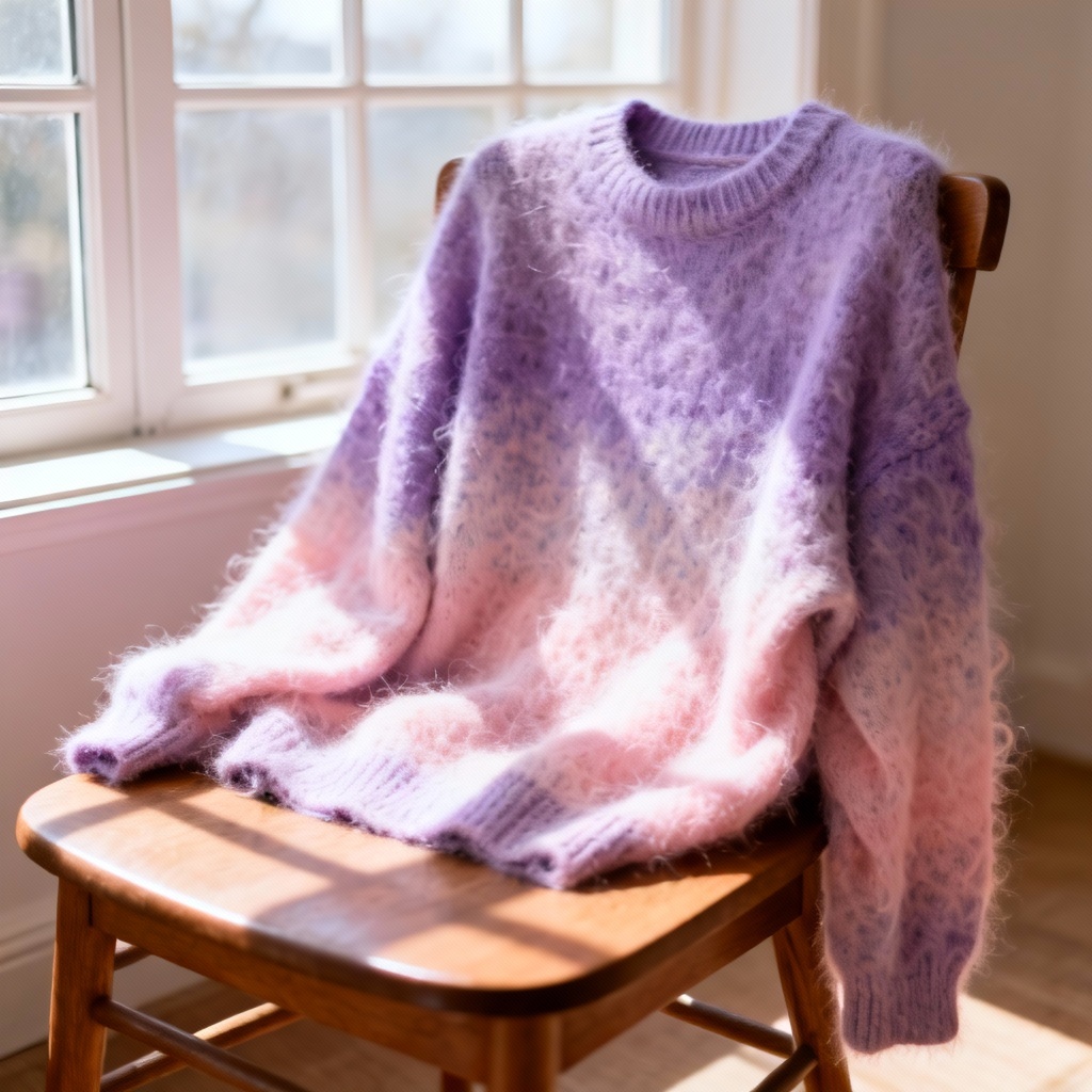 AI pastel mohair sweater lifestyle image