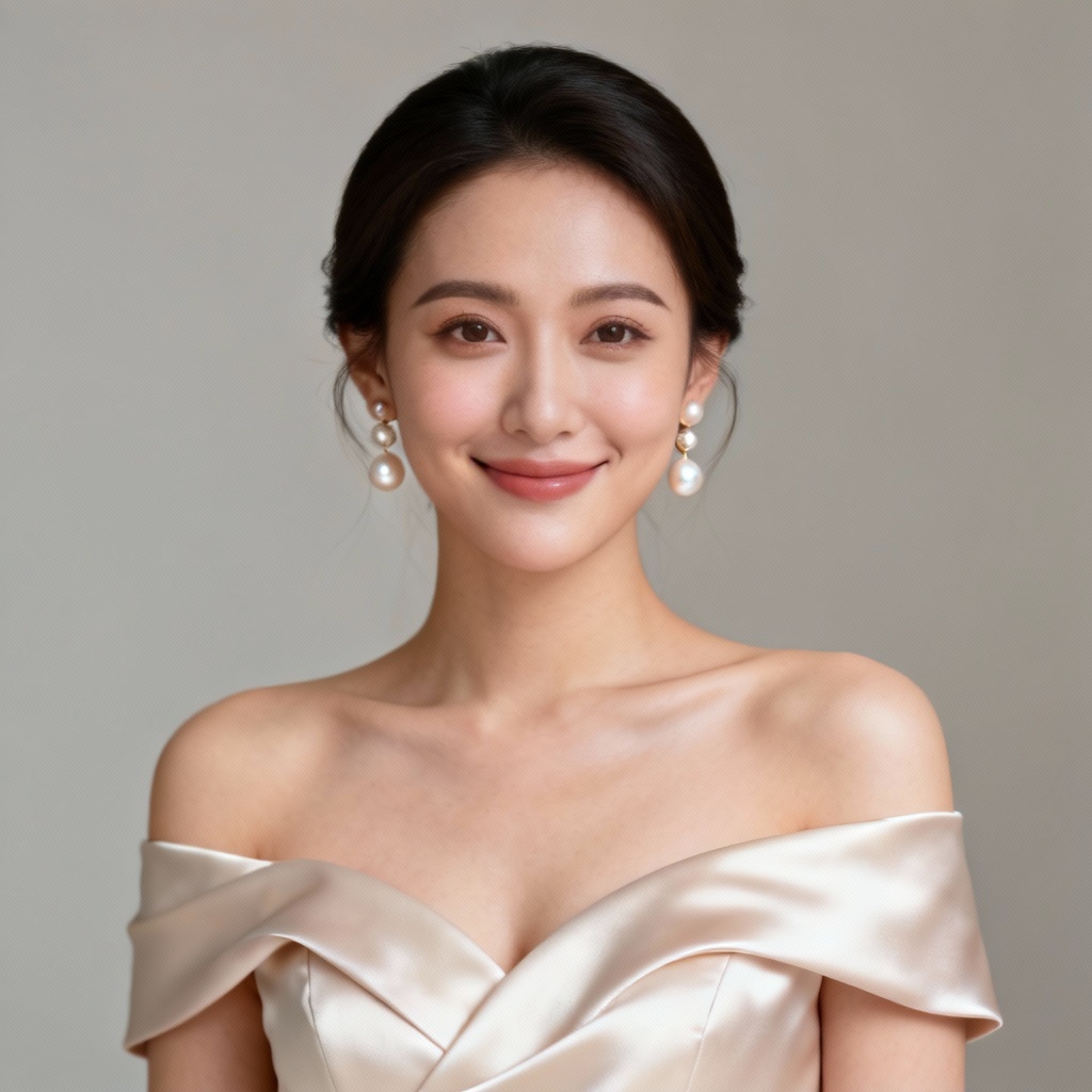 AI elegant solo wedding bridal studio portrait