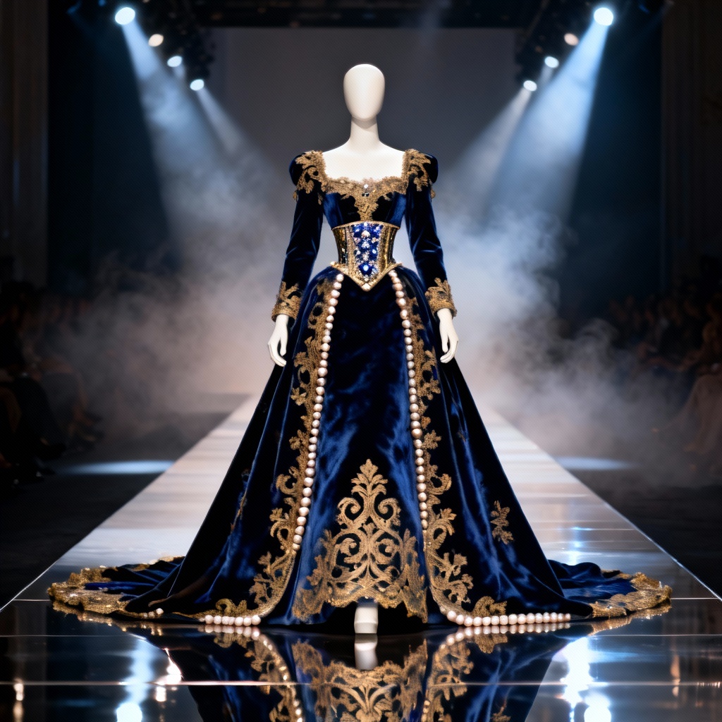 AI Luxurious Royal Brocade Gown