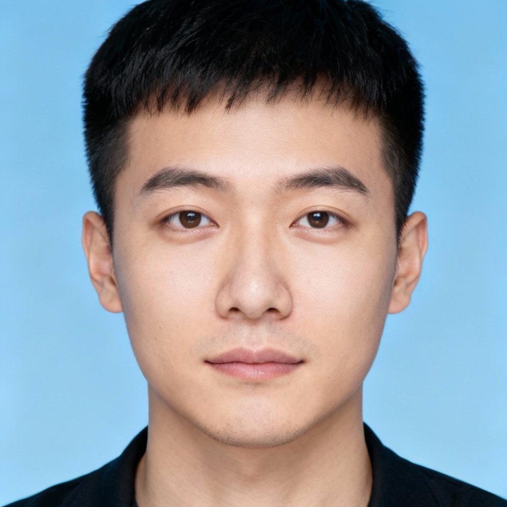 AI driver license photo with light blue background