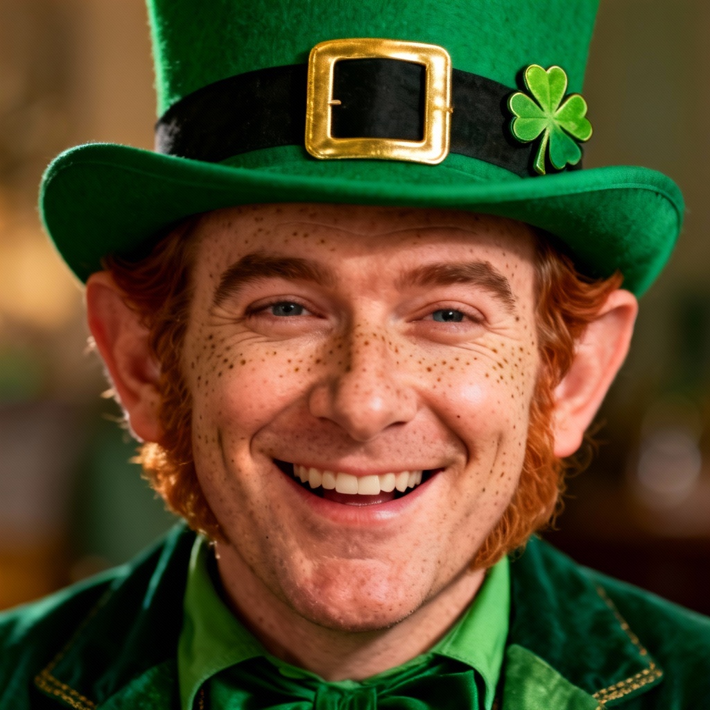 AI leprechaun portrait for St. Patrick's Day