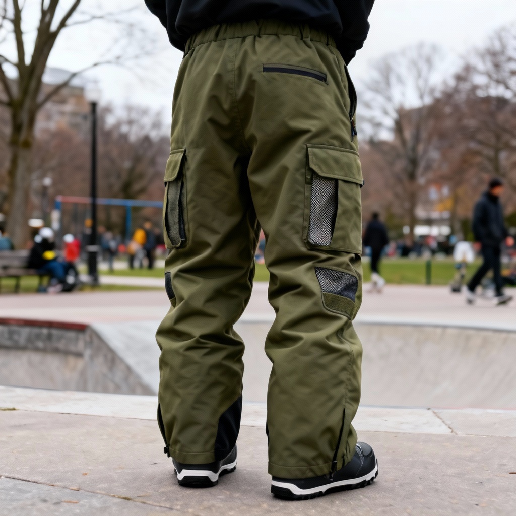 AI freeride cargo ski pants with baggy fit
