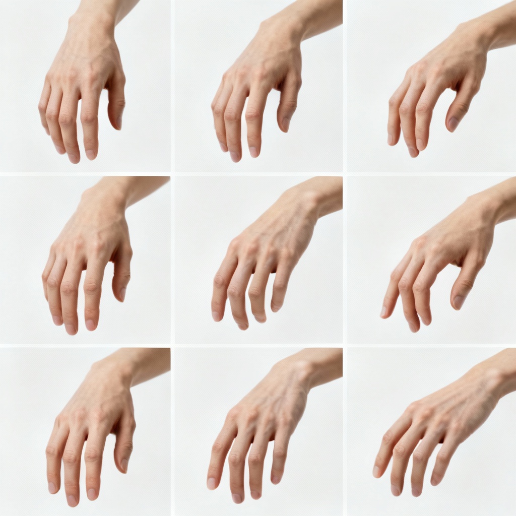 AI hand reference poses sheet