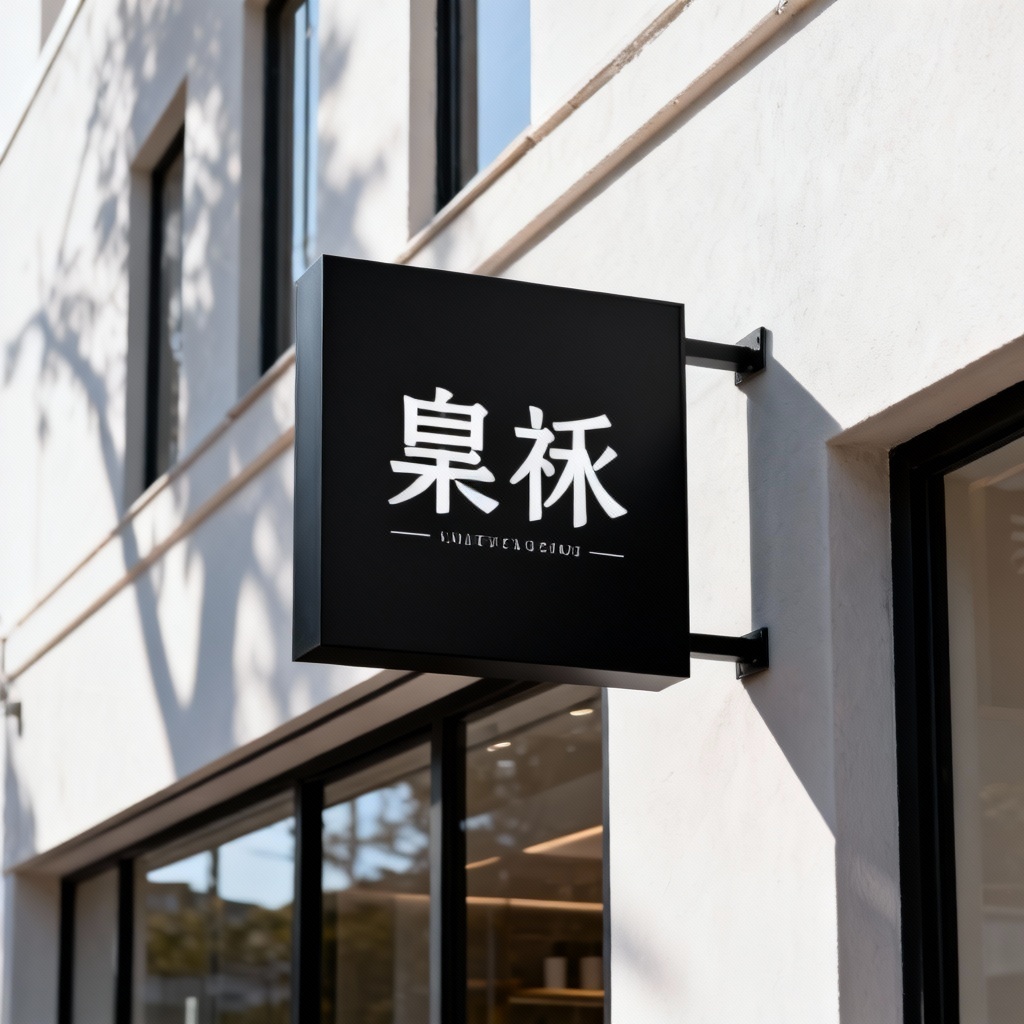 AI modern minimalist Chinese storefront sign