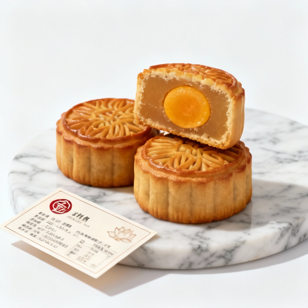 Ecommerce hero image of assorted mooncakes with cut section