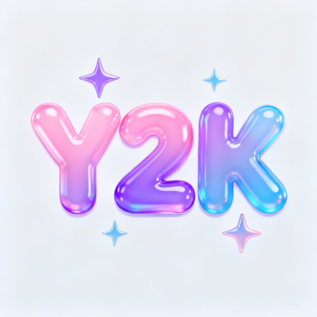 AI Vaporwave Bubble Typography Logo