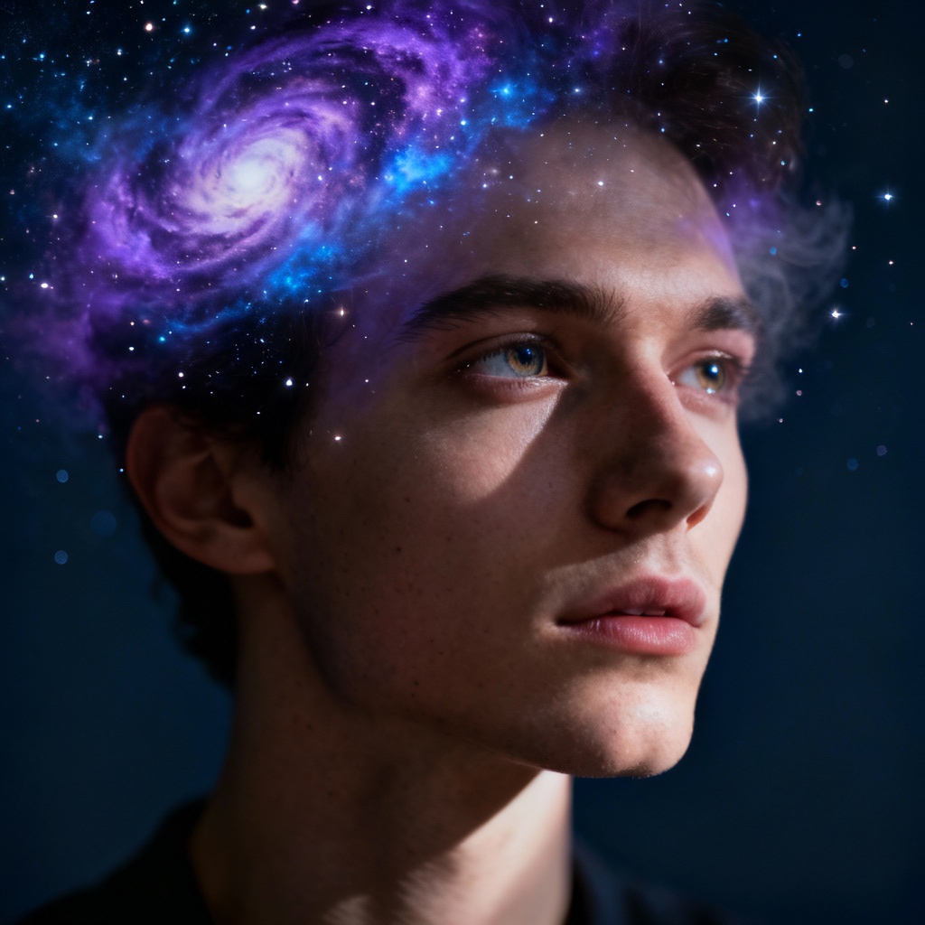AI cosmic galaxy aura portrait