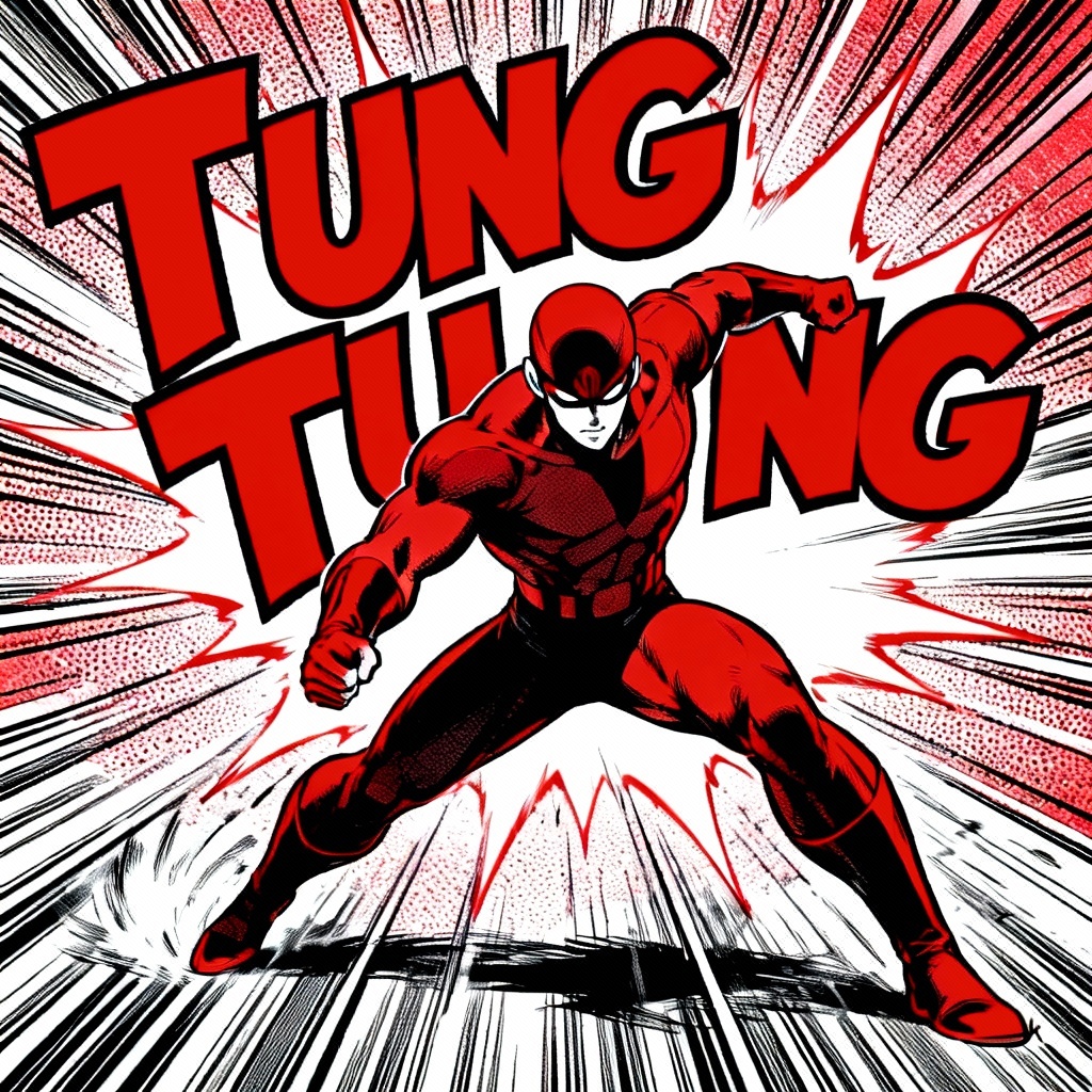 AI Tung Tung anime action panel