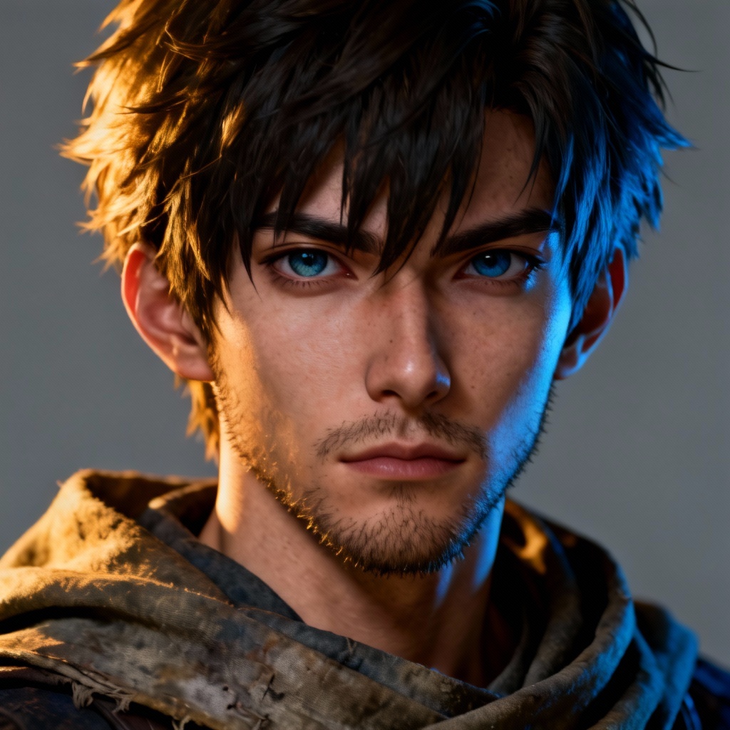 Realistic Headshot Of Anime Hero