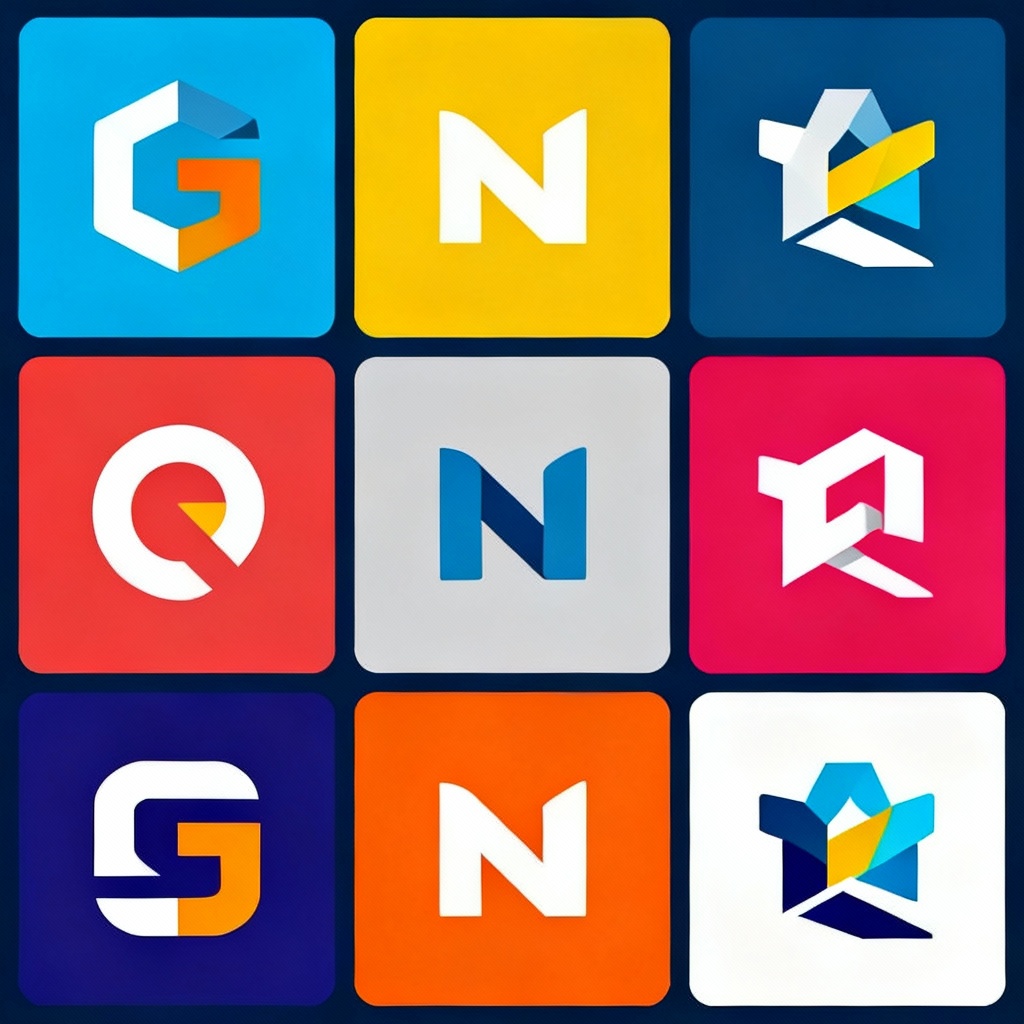 Logo color variations grid with multiple palettes