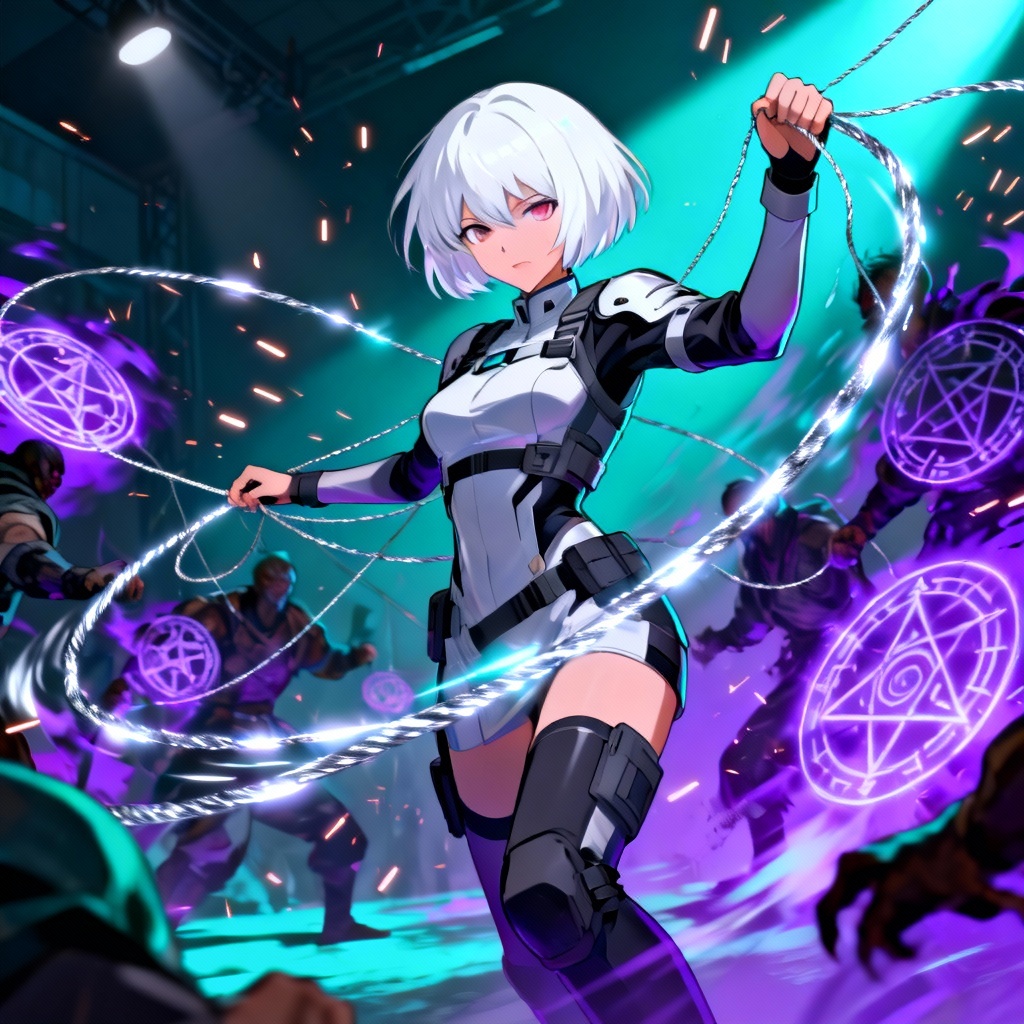 AI Jujutsu Kaisen OC controlling glowing cursed threads