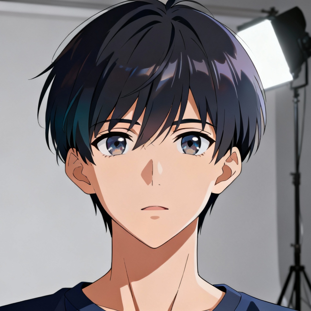 AI modern anime studio portrait with clean lighting