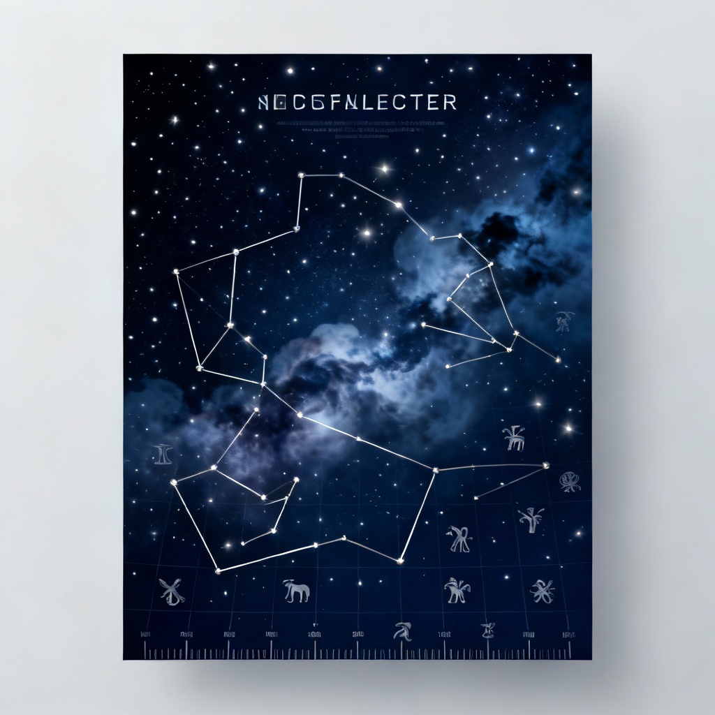 AI constellation generator star map poster with zodiac icons