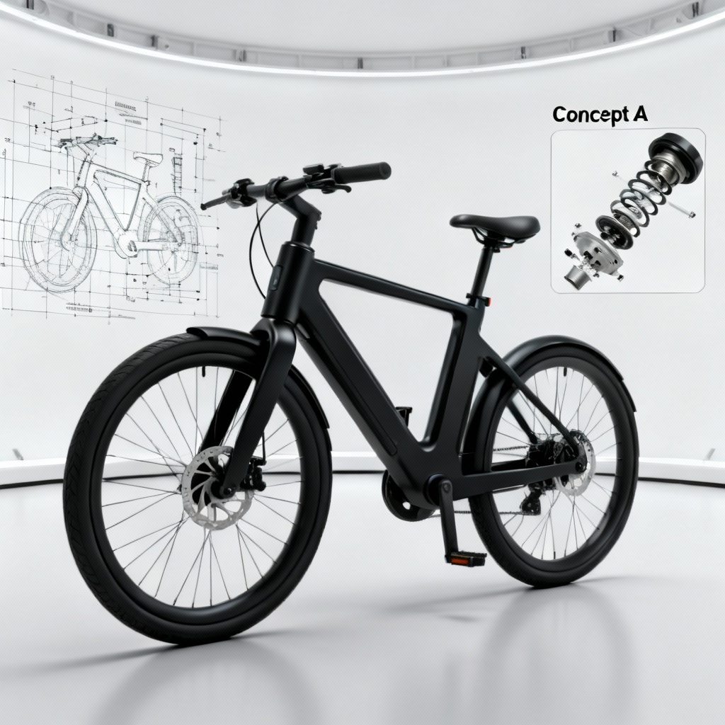 AI electric bike product concept visualization