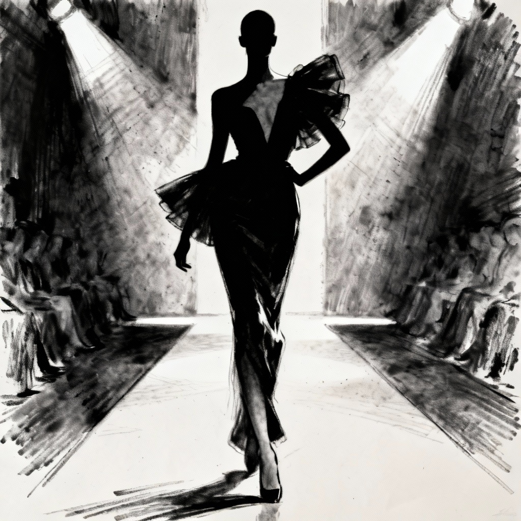 AI charcoal fashion sketch from photo