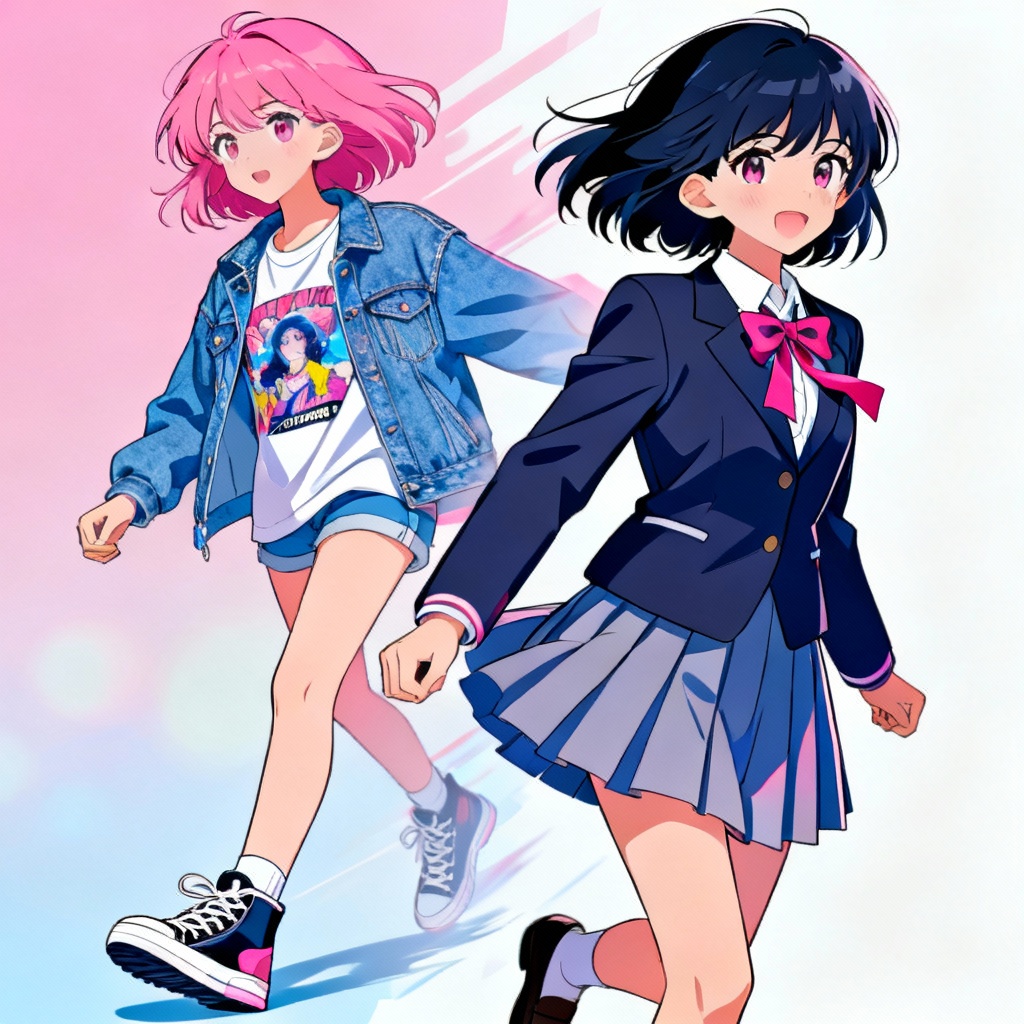 AI anime school uniform outfit edit