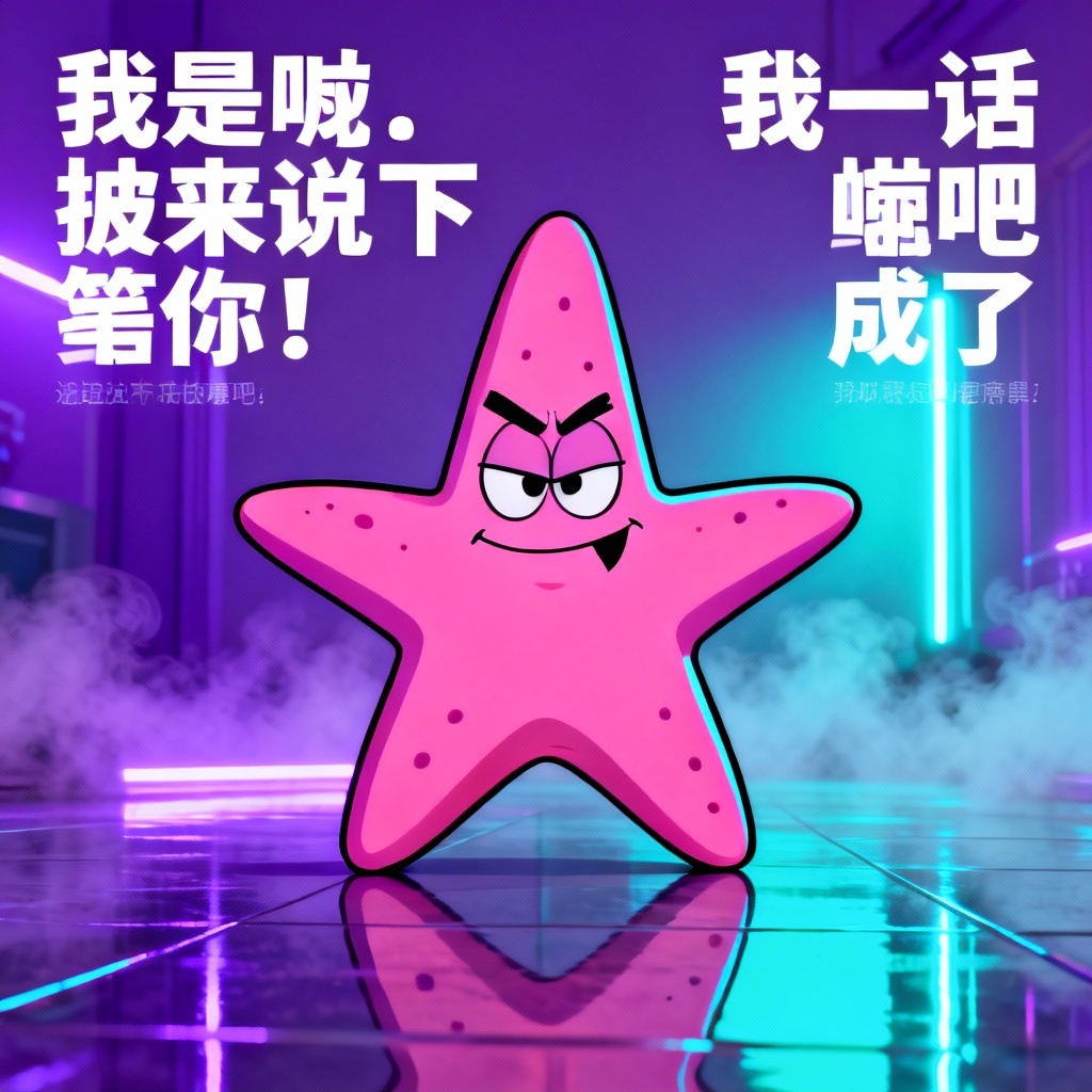 Neon-styled Savage Patrick meme template