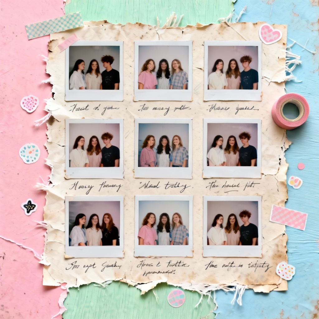 AI scrapbook collage of friend photos