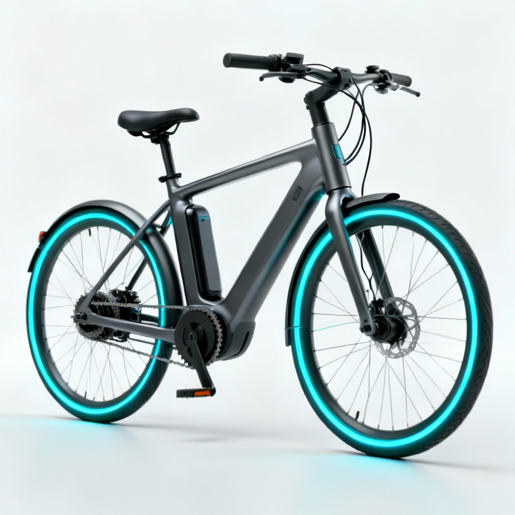 AI futuristic e-bike product render