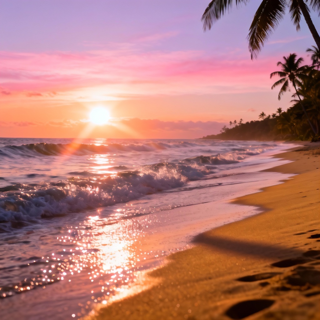 AI sunshine beach scene