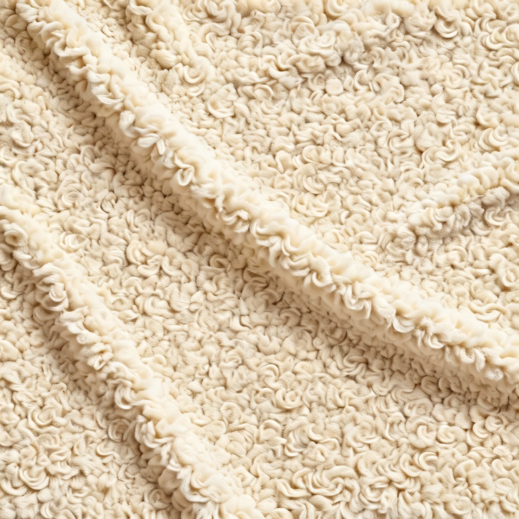 AI seamless cream sherpa faux fur texture