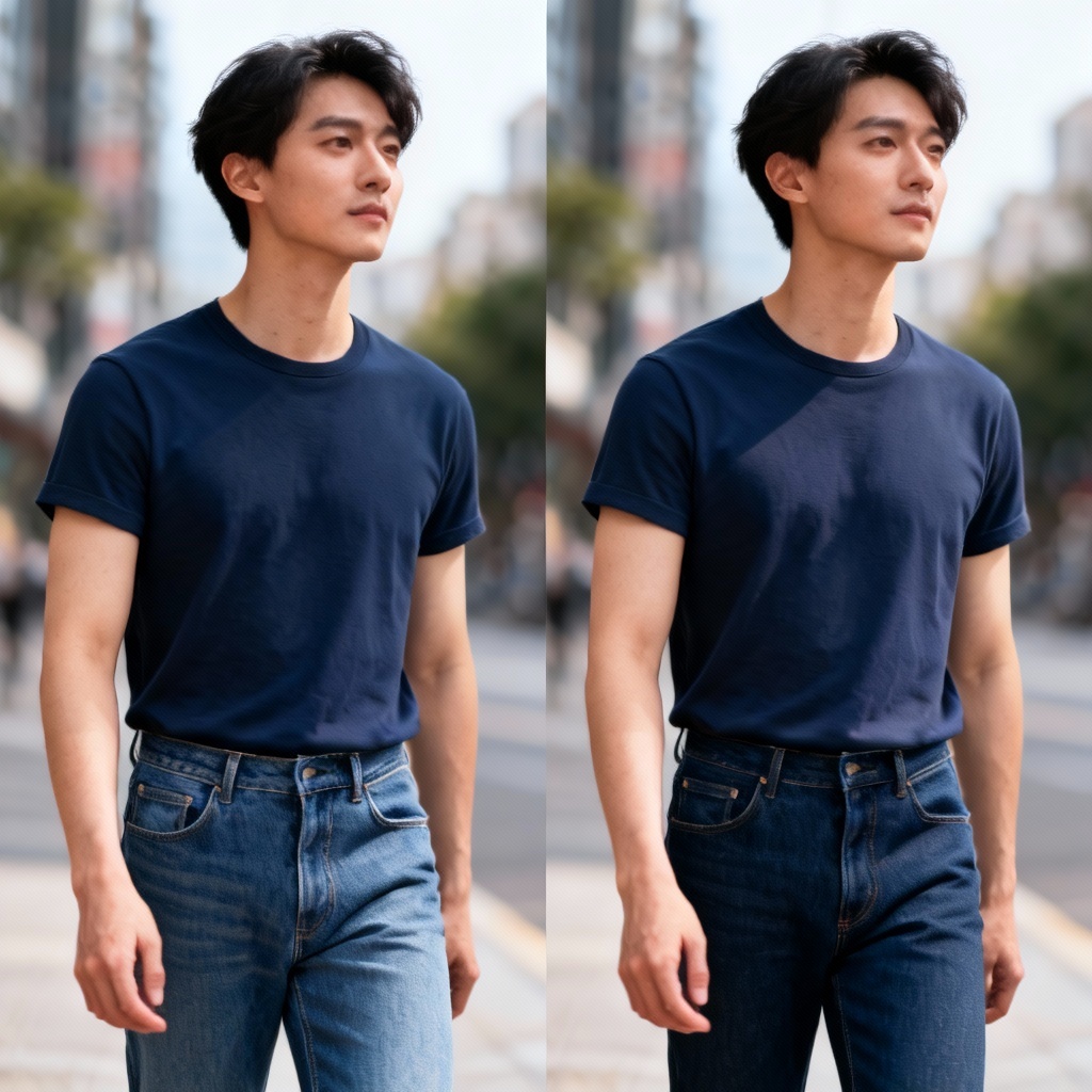 AI casual street style weight loss change