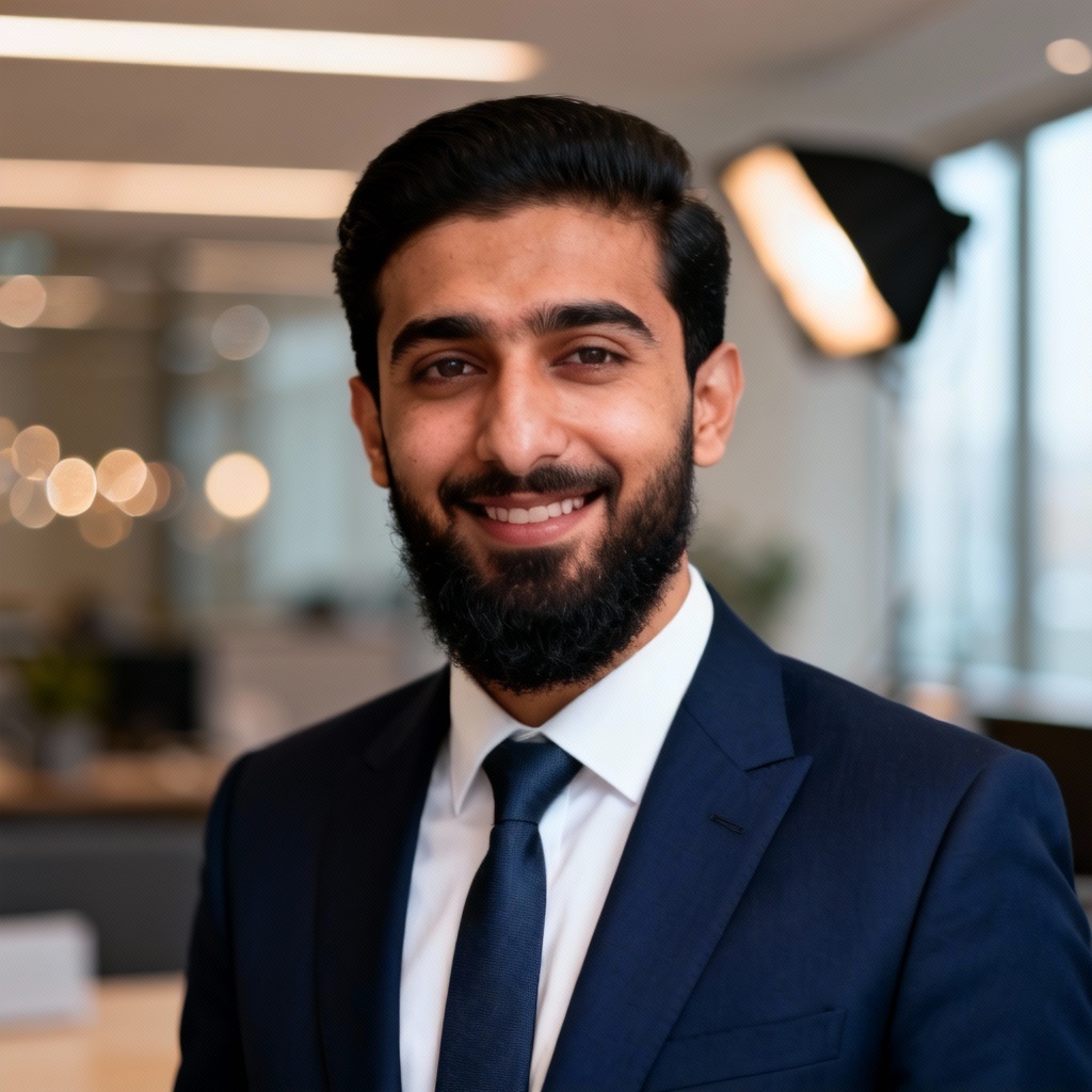 AI Muslim man corporate headshot
