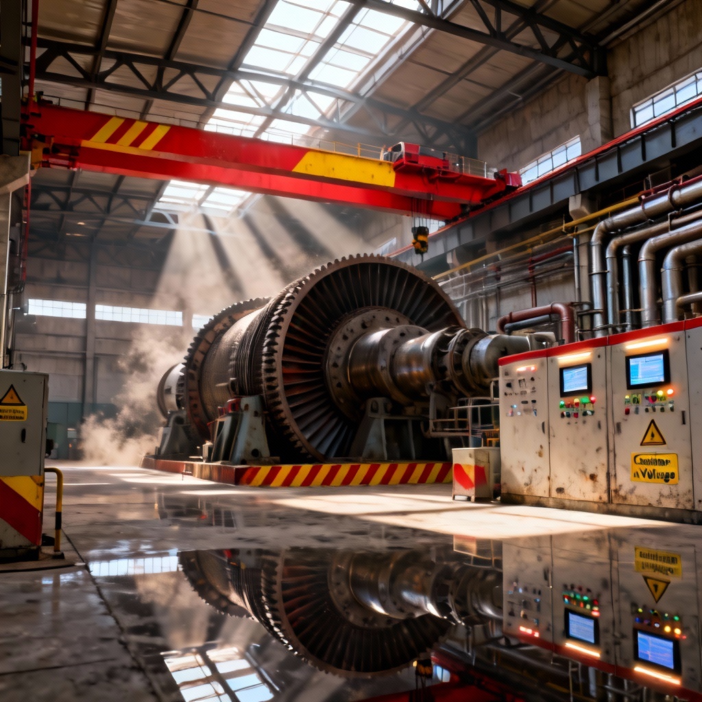 AI industrial turbine generator hall visualization