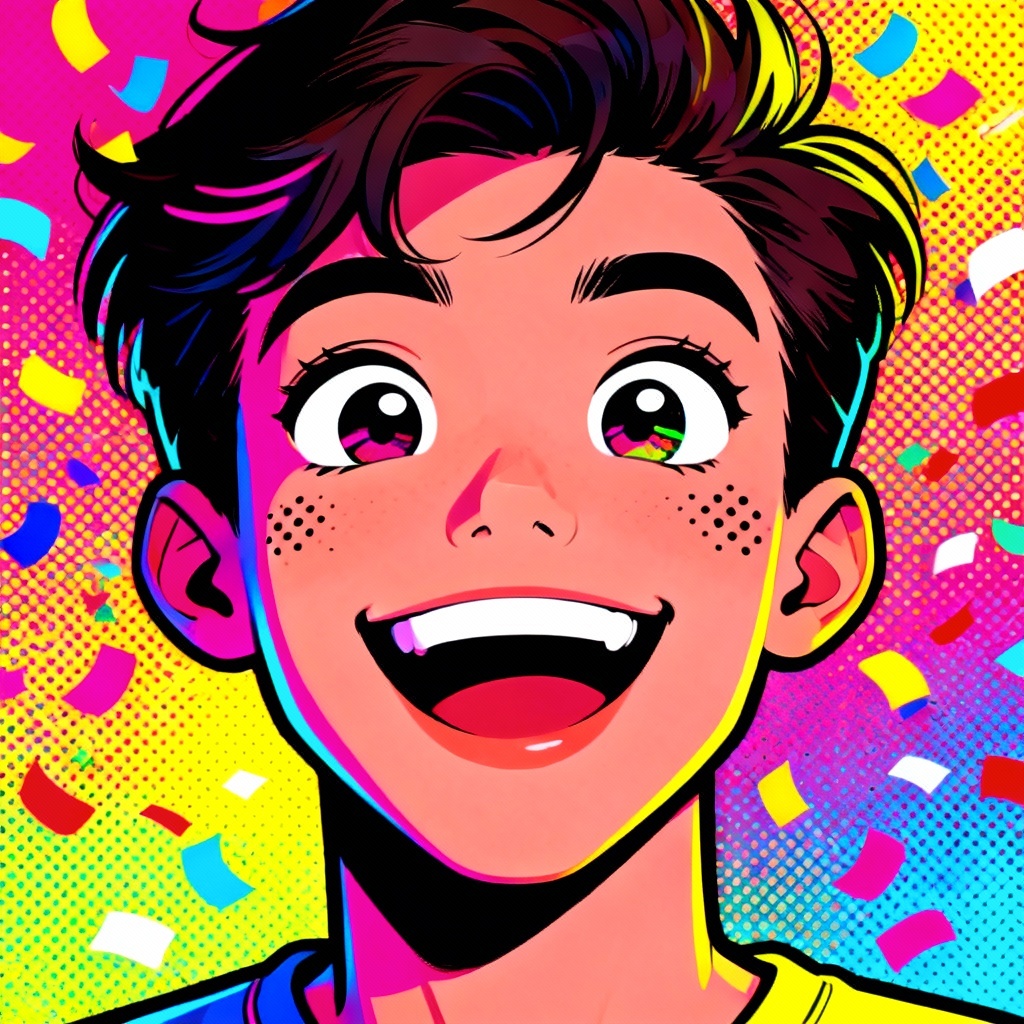 Funny pop art profile image avatar