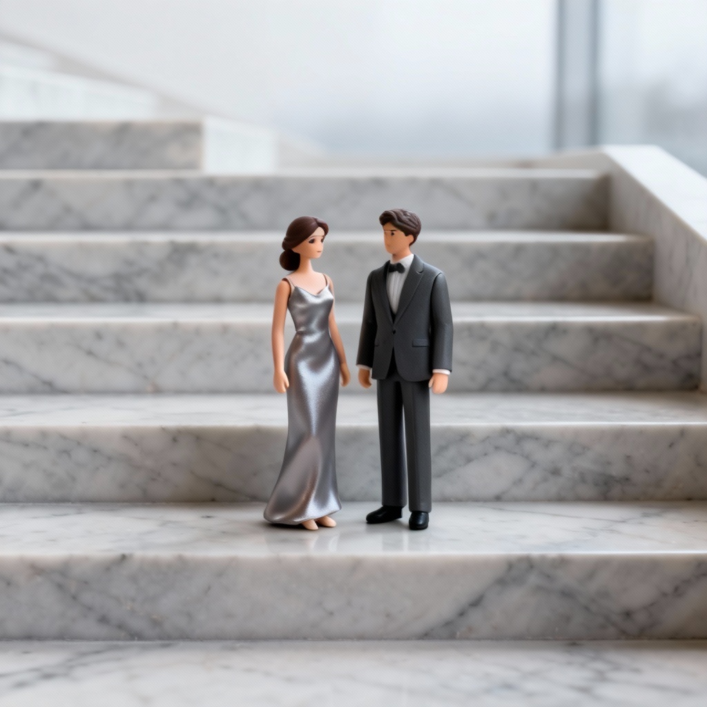 AI modern city hall wedding dolls