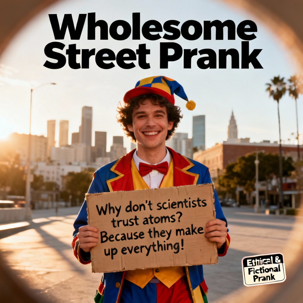 AI cosplay street prank poster image