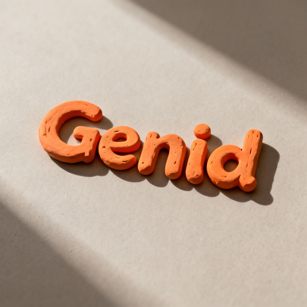 AI clay logo badge with plasticine letters