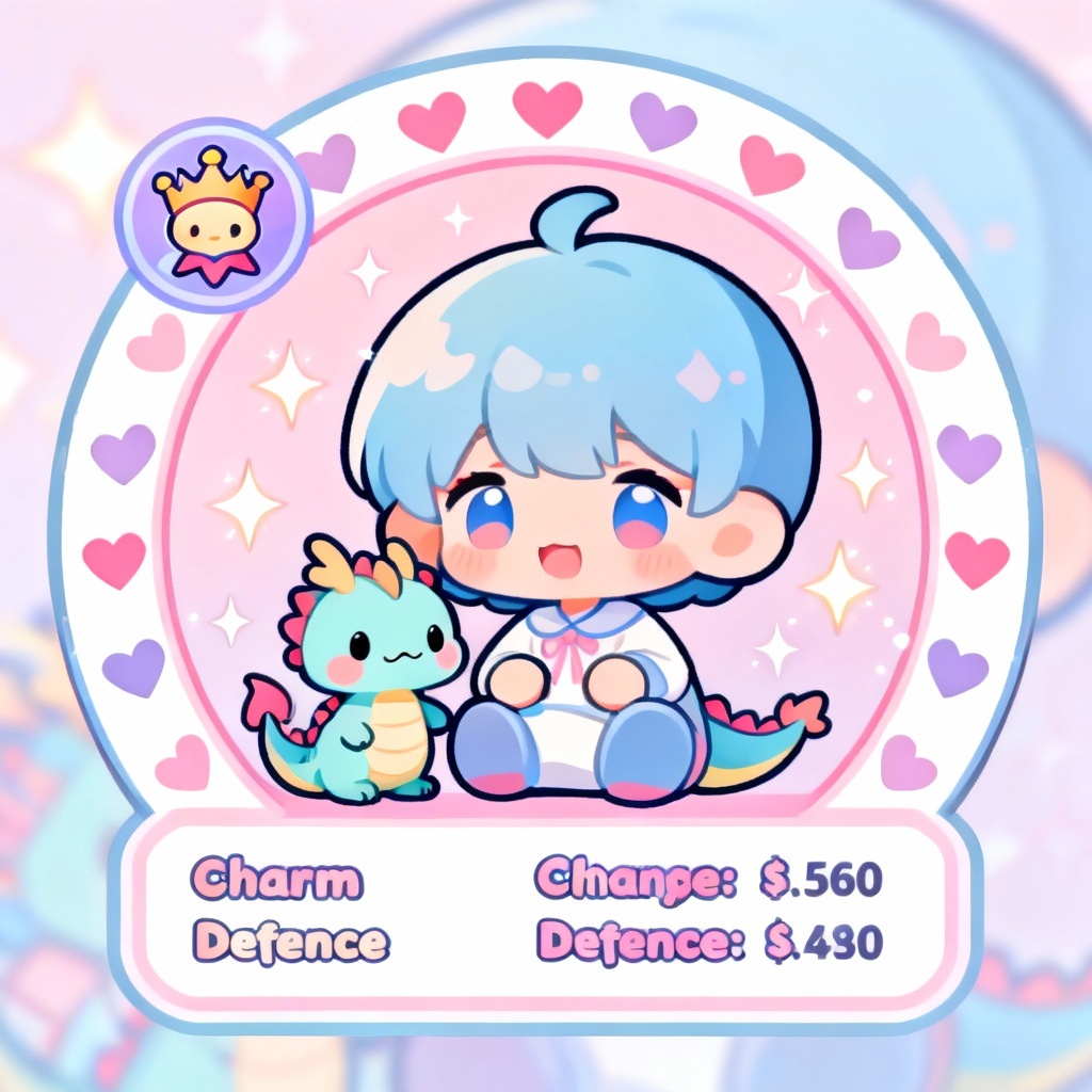 AI anime chibi trading card with dragon companion