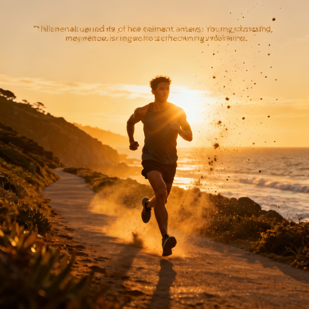 AI Outdoor Runner at Sunrise