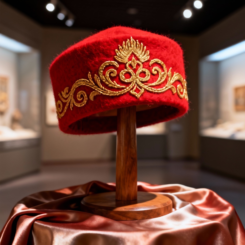 AI Festive Red Tymak With Embroidery