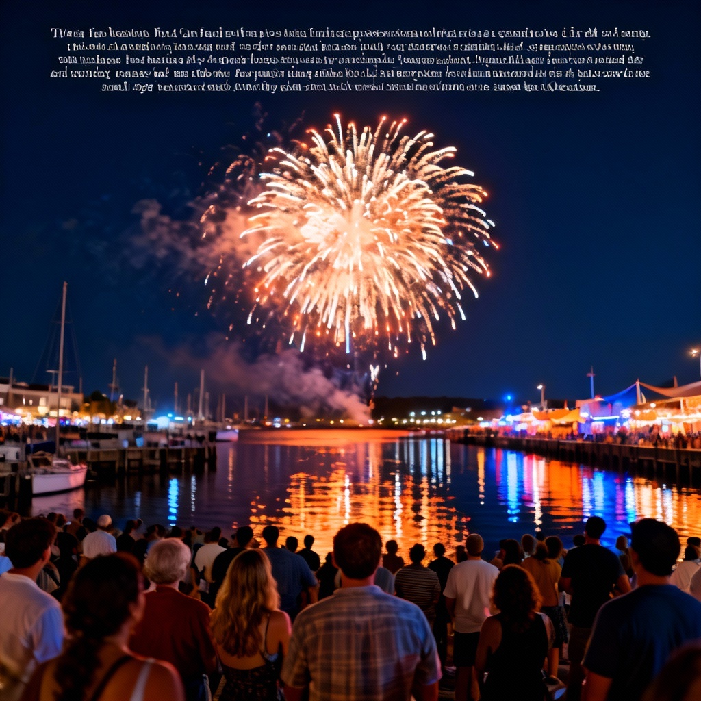 AI Fireworks Harbor Festival Scene
