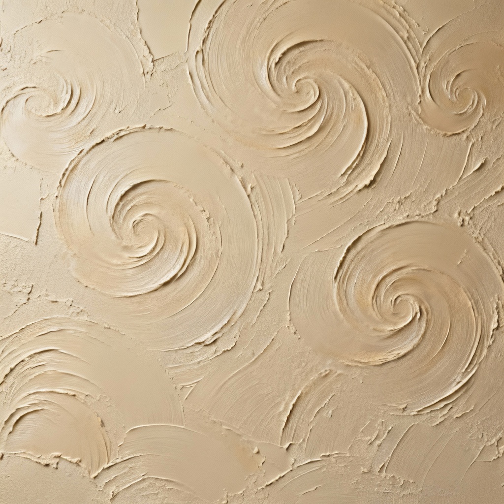 Seamless polished plaster wall texture with trowel swirls